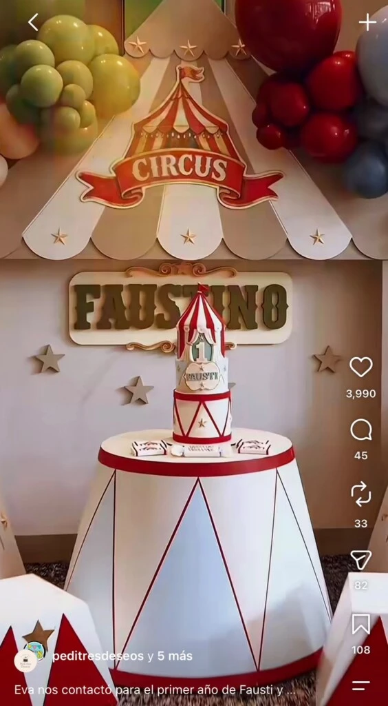 Cada rincón fue pensado para recrear el espíritu de una feria circense y convertir el cumpleaños en una experiencia llena de color y diversión.