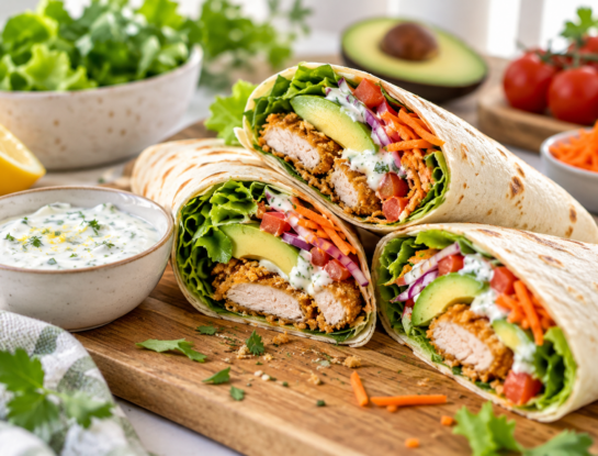 La receta fácil del día: wraps de pollo crocante con palta y salsa de yogur, listos en 25 minutos