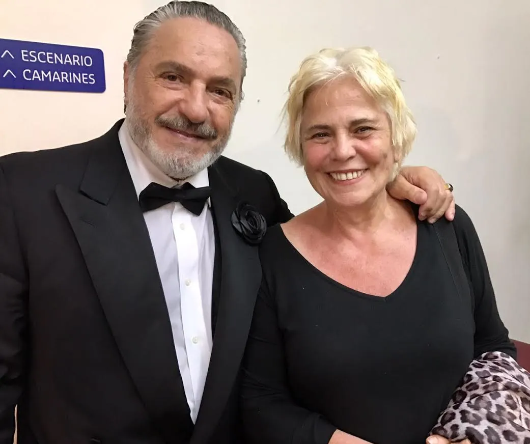 Con Leonor Manso, su gran amor.